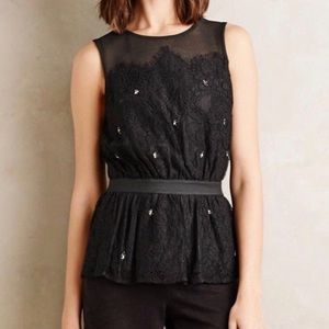 Meadow and Rue Peplum Top with sequin detail